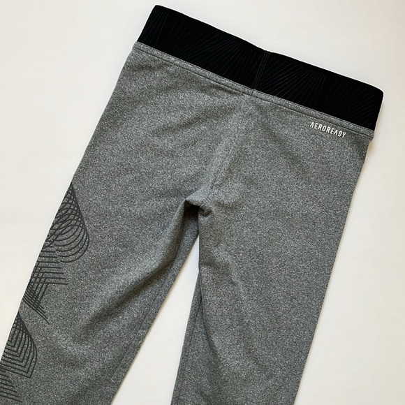 Adidas Size 7 8 Dark Gray Athletic Leggings Sports Athleisure Exercise Pants - Picture 7 of 8